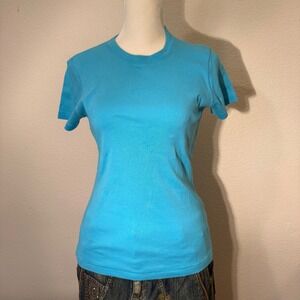 Ralph Lauren Sport T-Shirt Womens M Pony Logo Blue Excellent Cotton Tee